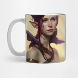 Pretty Fantasy Elf Purple Hair Artwork Mug